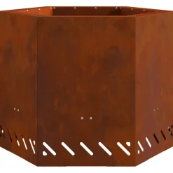 vidaXL Chimeneas-Hoguera Sin Humo Marrón 58 x 58 x 51 cm Acero autopatinable