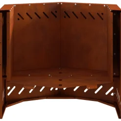 vidaXL Chimeneas-Hoguera Sin Humo Marrón 58 x 58 x 51 cm Acero autopatinable