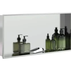 vidaXL Hornacina ducha acero inoxidable plateado cepillado 62x32x9 cm Outlet