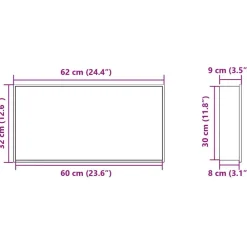 vidaXL Hornacina ducha acero inoxidable blanco mate 62x32x9 cm Discount