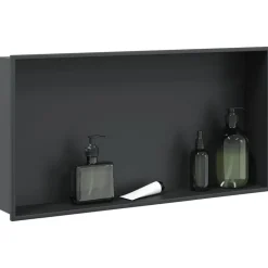 vidaXL Fontanería-Hornacina ducha acero inoxidable negro mate 62x32x9 cm