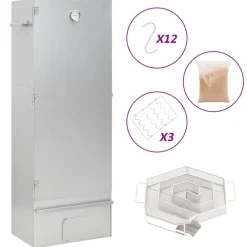vidaXL Horno ahumador de BBQ con generador humo frío acero galvanizado Best