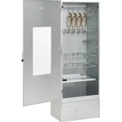 vidaXL Horno ahumador de BBQ con generador humo frío acero galvanizado New