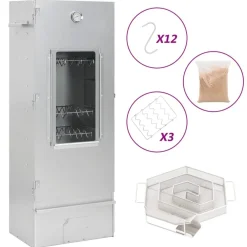 vidaXL Horno ahumador de BBQ con generador humo frío acero galvanizado Online