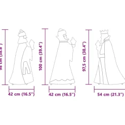 vidaXL Iluminación navideña de los 3 Reyes Magos 3 pcs Cálido 105 cm New