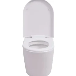 vidaXL Inodoro de montaje en pared de cerámica Blanco Sale