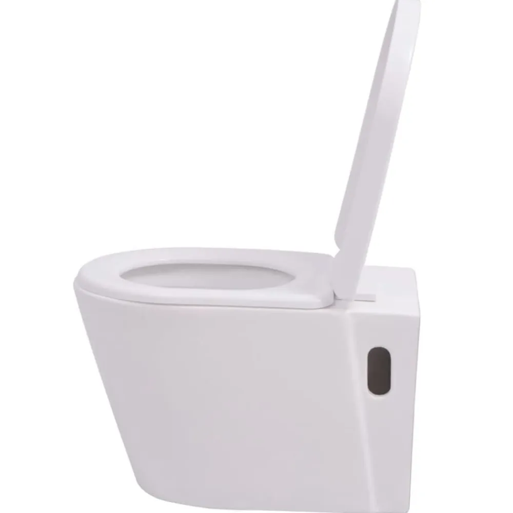 vidaXL Inodoro de montaje en pared de cerámica Blanco Sale