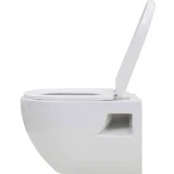 vidaXL Inodoro de montaje en pared de cerámica Blanco