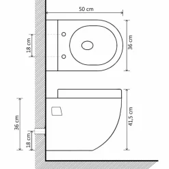 vidaXL Inodoro de montaje en pared de cerámica Blanco