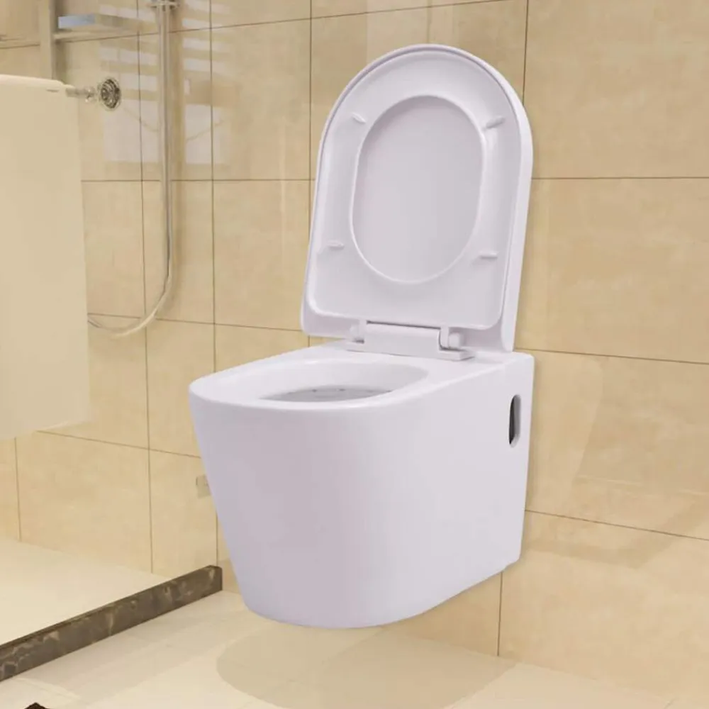 vidaXL Fontanería-Inodoro de pared con cisterna oculta cerámica
