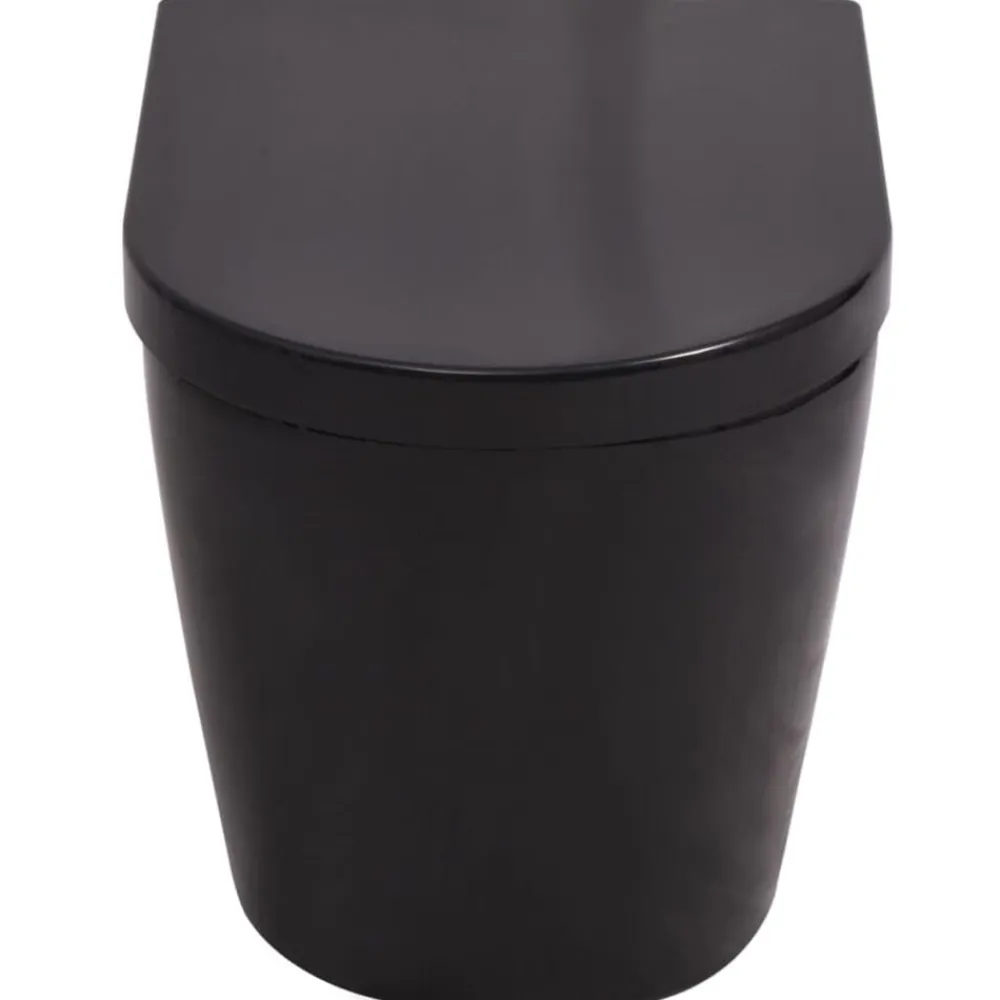 vidaXL Inodoro de pared cerámica Negro Hot