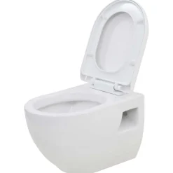 vidaXL Fontanería-Inodoro de pared con cisterna alta oculta de cerámica