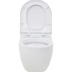 vidaXL Fontanería-Inodoro de pared con cisterna alta oculta de cerámica