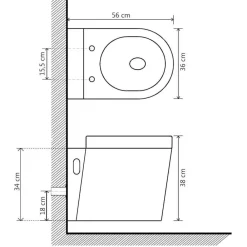 vidaXL Fontanería-Inodoro de pared con cisterna oculta cerámica