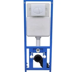 vidaXL Fontanería-Inodoro de pared con cisterna oculta cerámica