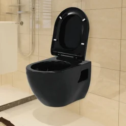 vidaXL Fontanería-Inodoro de pared de cerámica