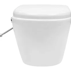 vidaXL Inodoro de pared sin bordes con función de bidé cerámica Blanco Best