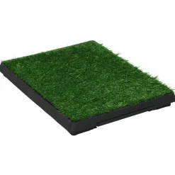 vidaXL Inodoro mascotas con bandeja césped artificial verde 63x50x7 cm Discount