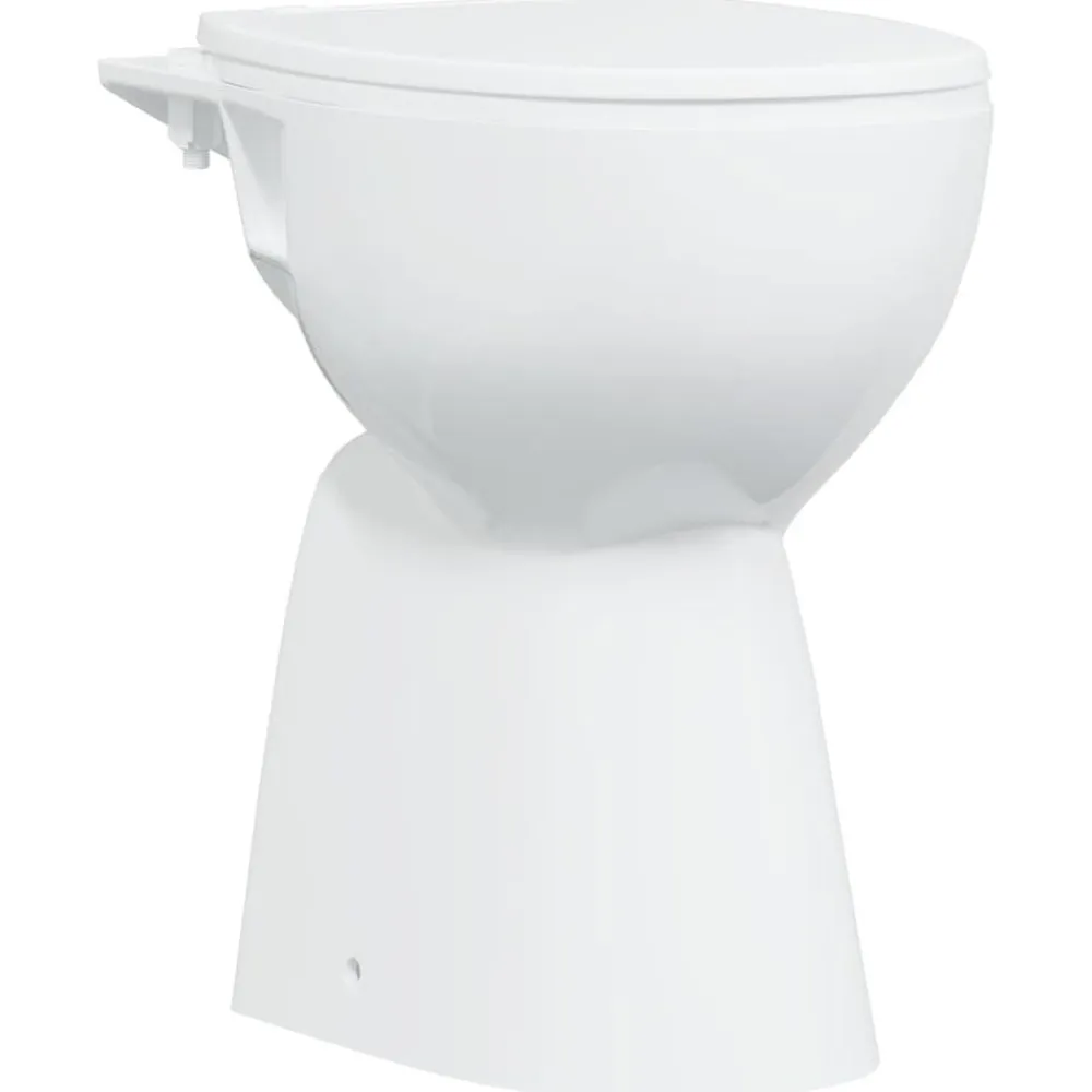 vidaXL Fontanería-Inodoro sin borde, 7 cm altura extra, cierre suave, cerámica blanca
