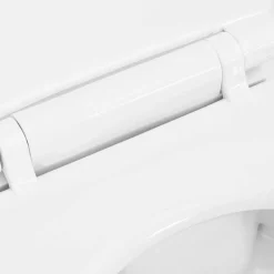 vidaXL Fontanería-Inodoro sin borde, 7 cm altura extra, cierre suave, cerámica blanca