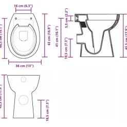 vidaXL Fontanería-Inodoro sin borde, 7 cm altura extra, cierre suave, cerámica blanca