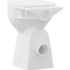 vidaXL Fontanería-Inodoro sin borde, 7 cm altura extra, cierre suave, cerámica blanca