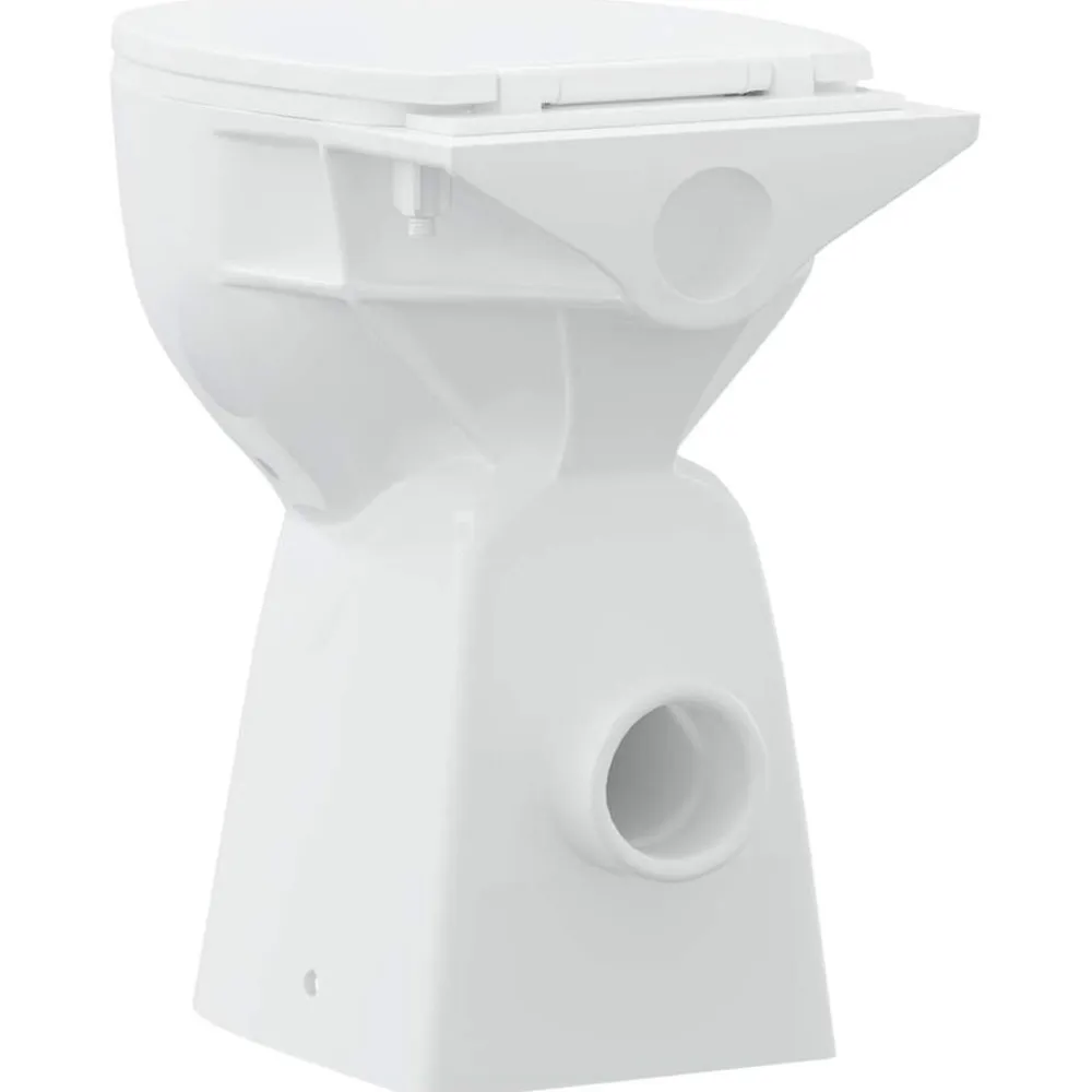 vidaXL Fontanería-Inodoro sin borde, 7 cm altura extra, cierre suave, cerámica blanca
