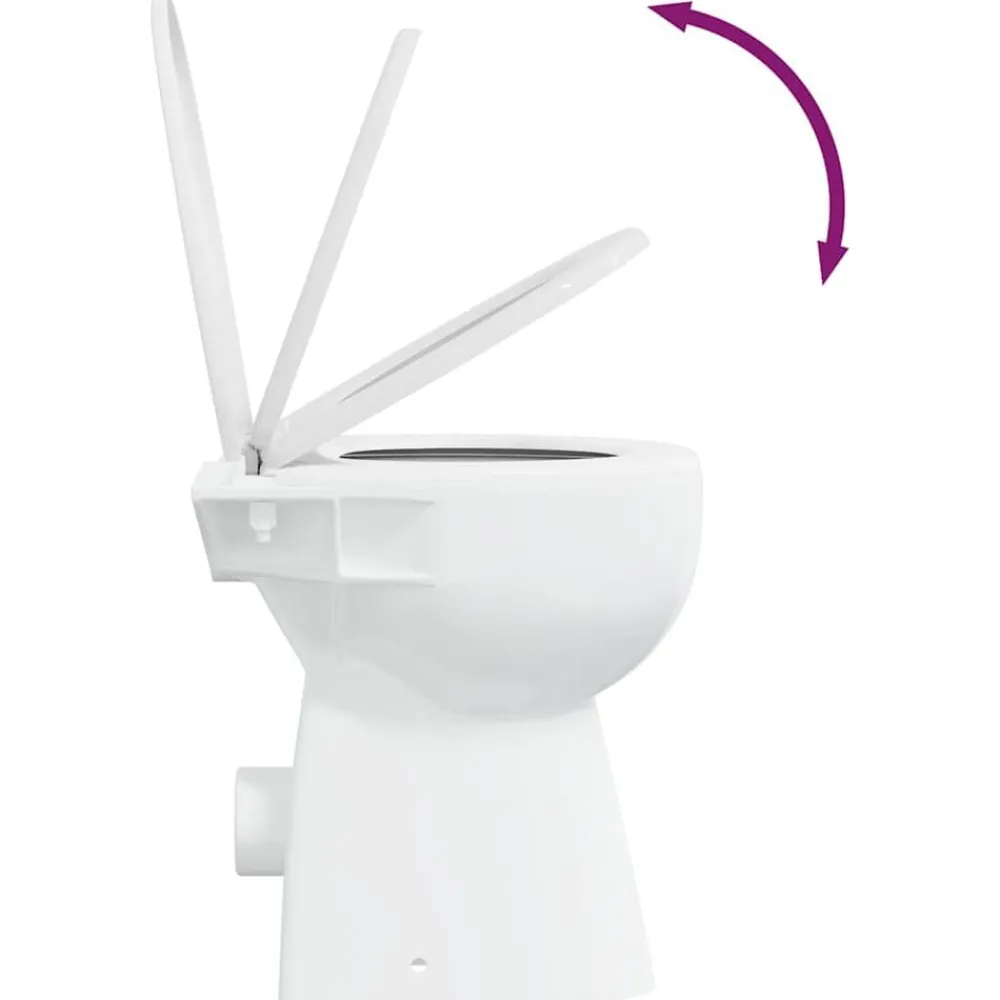 vidaXL Fontanería-Inodoro sin borde, 7 cm altura extra, cierre suave, cerámica blanca