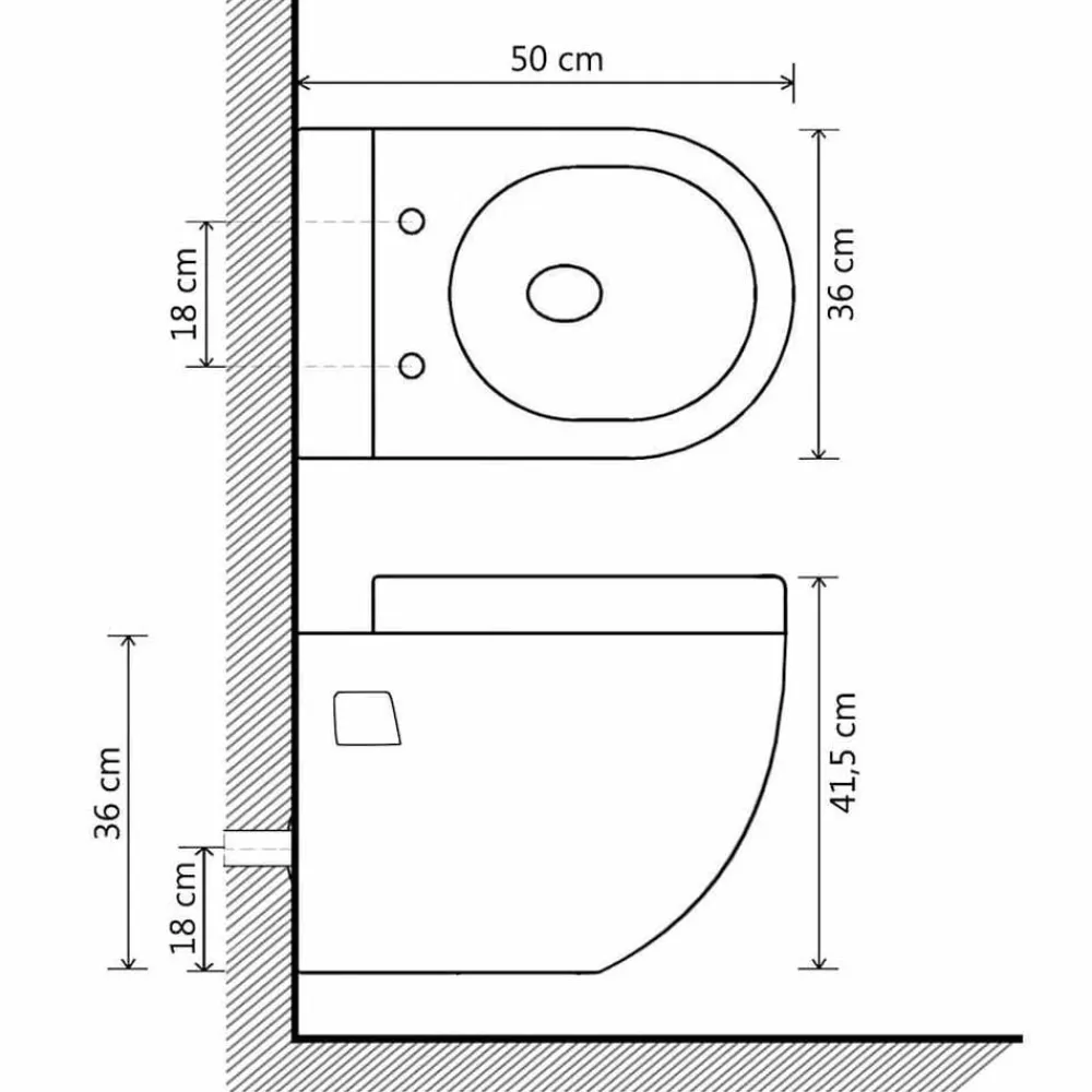 vidaXL Inodoro suspendido de pared con cisterna oculta cerámica Blanco Outlet