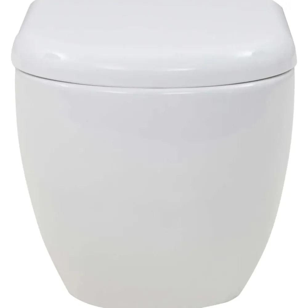 vidaXL Inodoro suspendido de pared con cisterna oculta cerámica Blanco Outlet
