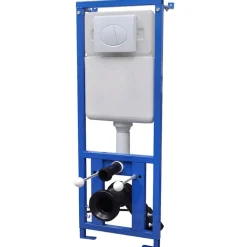 vidaXL Inodoro suspendido de pared con cisterna oculta cerámica Blanco Outlet