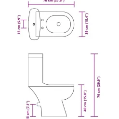 vidaXL Inodoro WC con cisterna Negro Best
