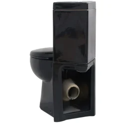 vidaXL Inodoro WC de esquina cerámica Negro Clearance