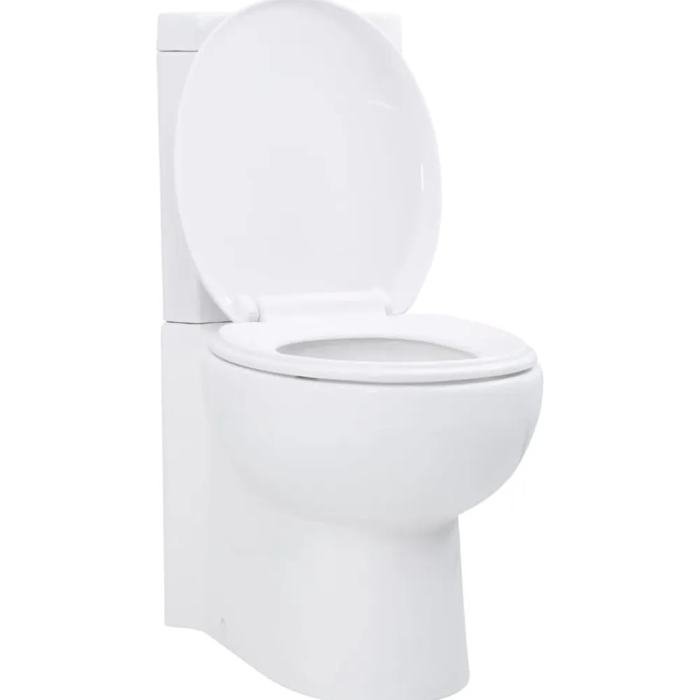 vidaXL Fontanería-Inodoro WC de esquina cerámica