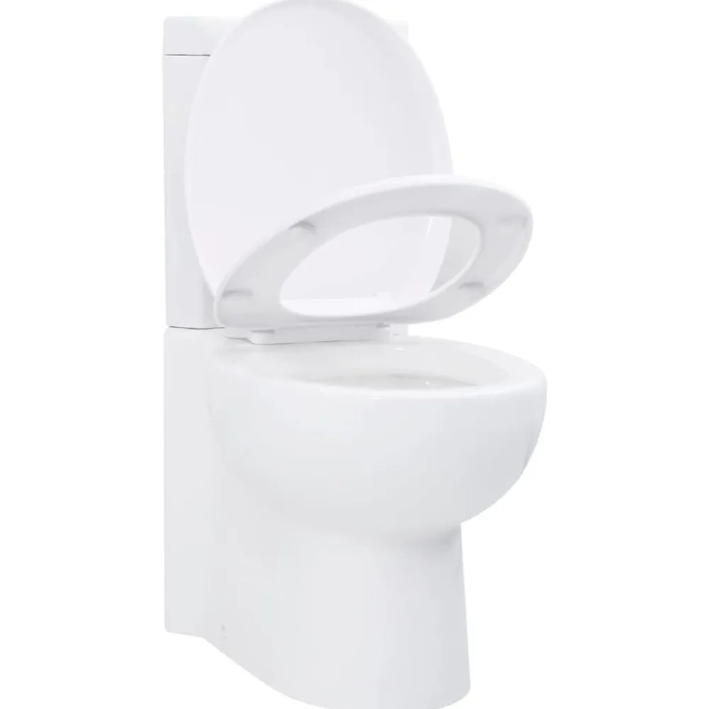 vidaXL Fontanería-Inodoro WC de esquina cerámica