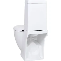vidaXL Inodoro WC redondo de cerámica flujo hacia abajo Blanco Sale