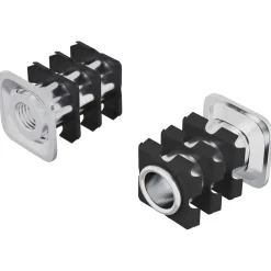 vidaXL Inserto de tubo roscado 2 pcs Negro y Plata Acero Galvanizado Discount