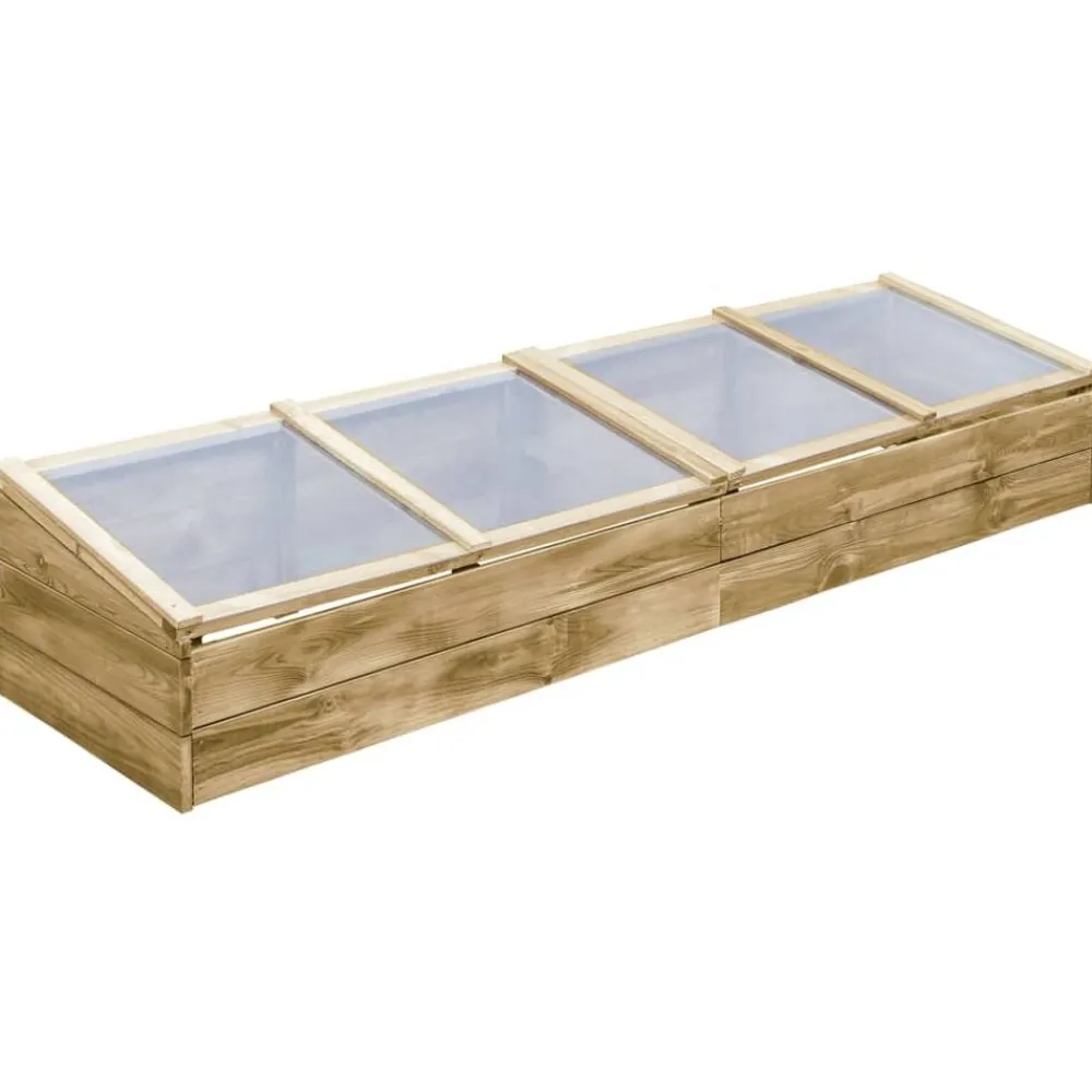 vidaXL Jardín-Invernadero de madera de pino impregnada 200x50x35 cm