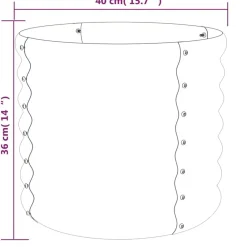 vidaXL Jardinera acero galvanizado 40x40x36 cm Antracita Clearance