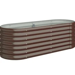 vidaXL Jardín-Jardinera acero galvanizado marrón 114x40x36 cm
