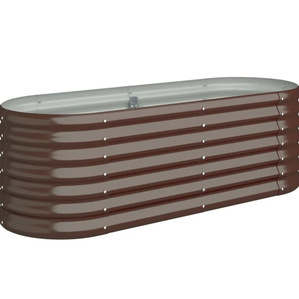 vidaXL Jardín-Jardinera acero galvanizado marrón 114x40x36 cm