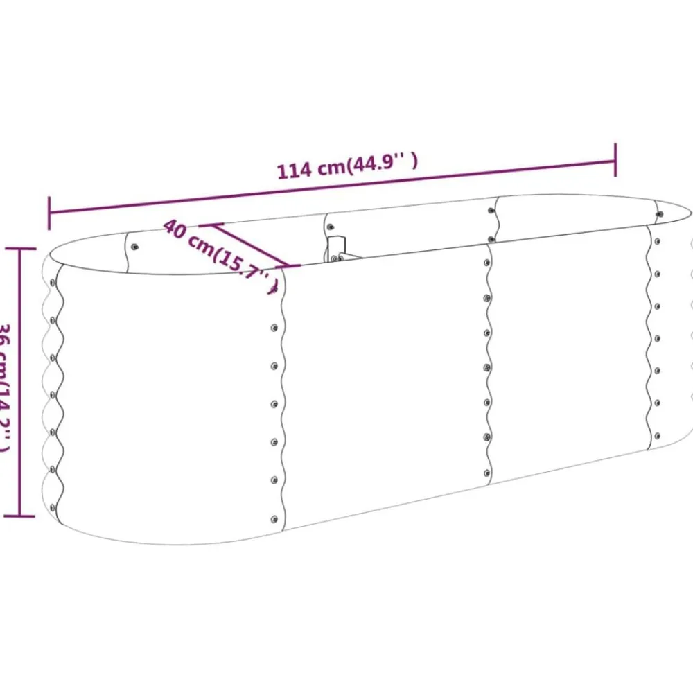 vidaXL Jardín-Jardinera acero galvanizado marrón 114x40x36 cm