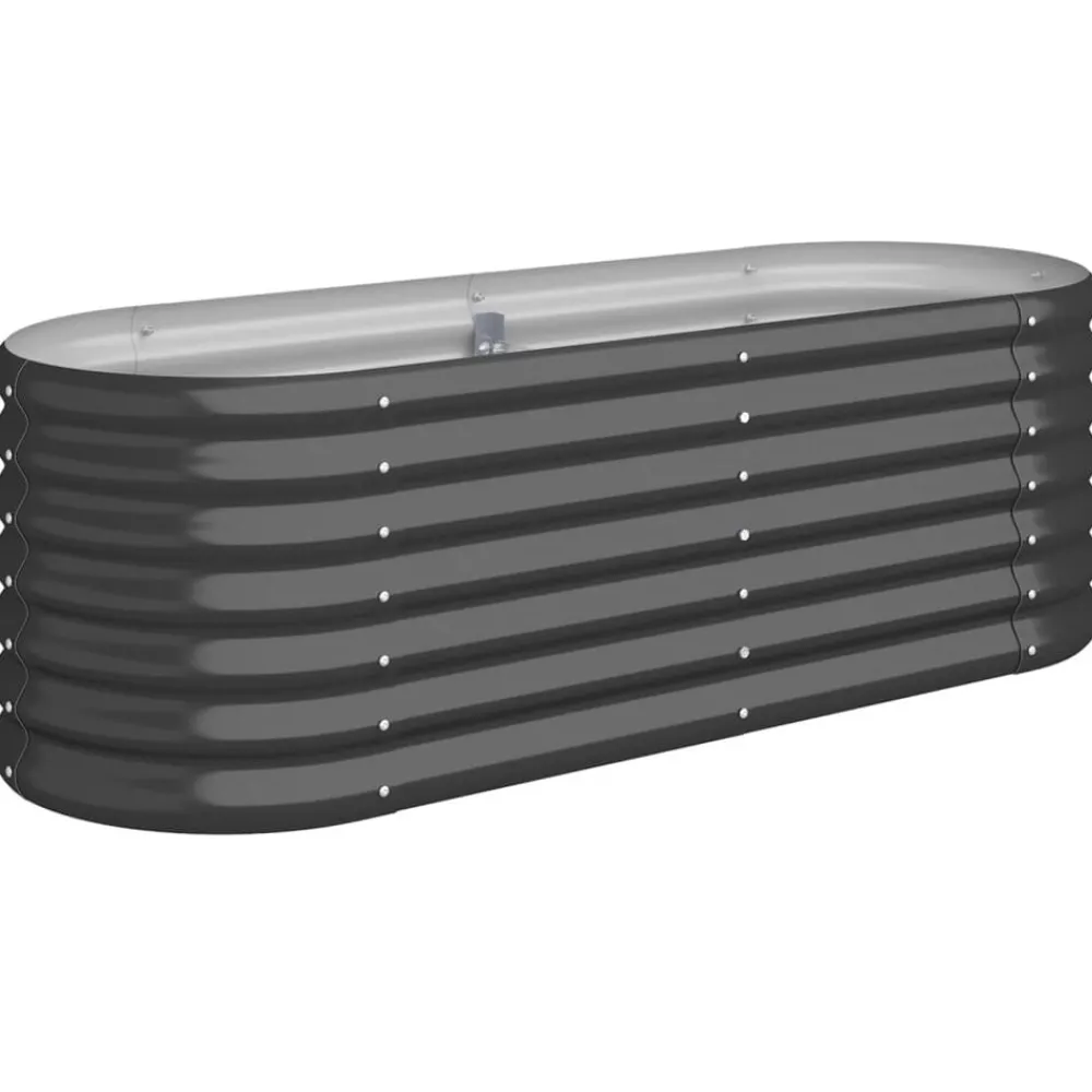 vidaXL Jardinera acero galvanizado 114x40x36 cm Antracita New