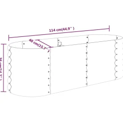 vidaXL Jardinera acero galvanizado 114x40x36 cm Antracita New