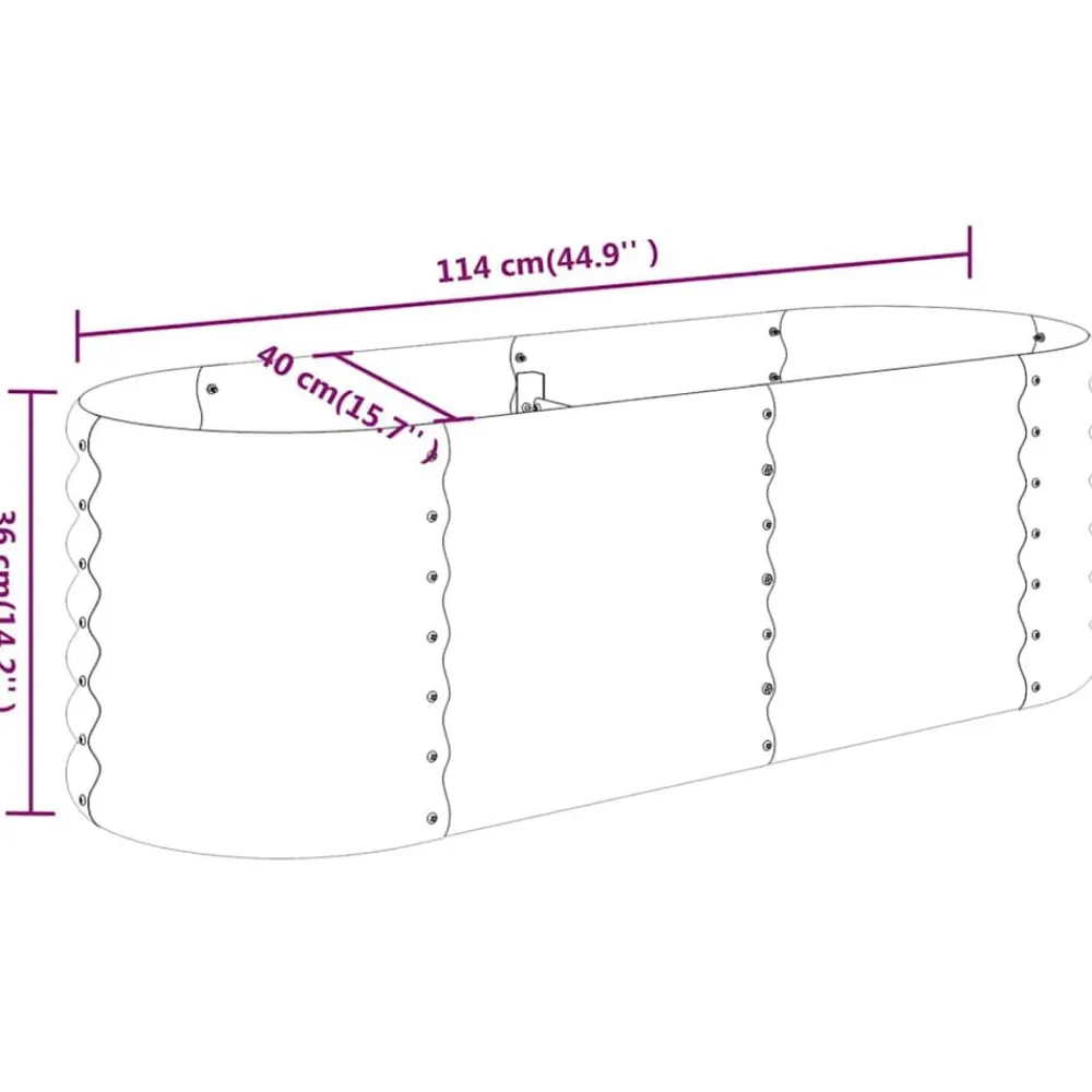 vidaXL Jardinera acero galvanizado 114x40x36 cm Antracita New