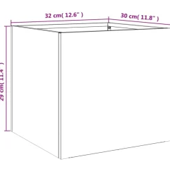 vidaXL Jardinera acero gris antracita 32x30x29 cm Acero/Antracita Clearance