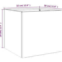vidaXL Jardinera acero verde oliva 32x30x29 cm Acero/Verde New