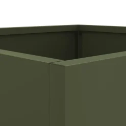 vidaXL Jardinera acero verde oliva 32x30x29 cm Acero/Verde New