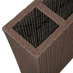 vidaXL Jardín-Jardinera alta con 4 macetas ratán sintético marrón