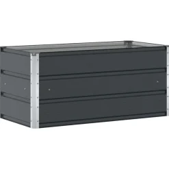 vidaXL Jardinera 100 x 50 x 45 cm Acero Galvanizado Antracita Clearance